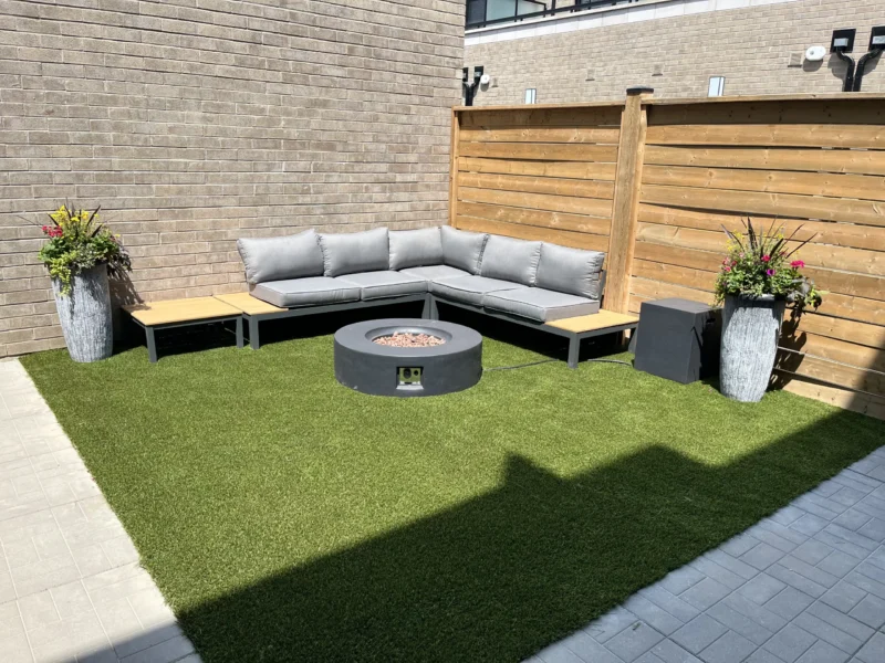 Front yard artificial grass installation